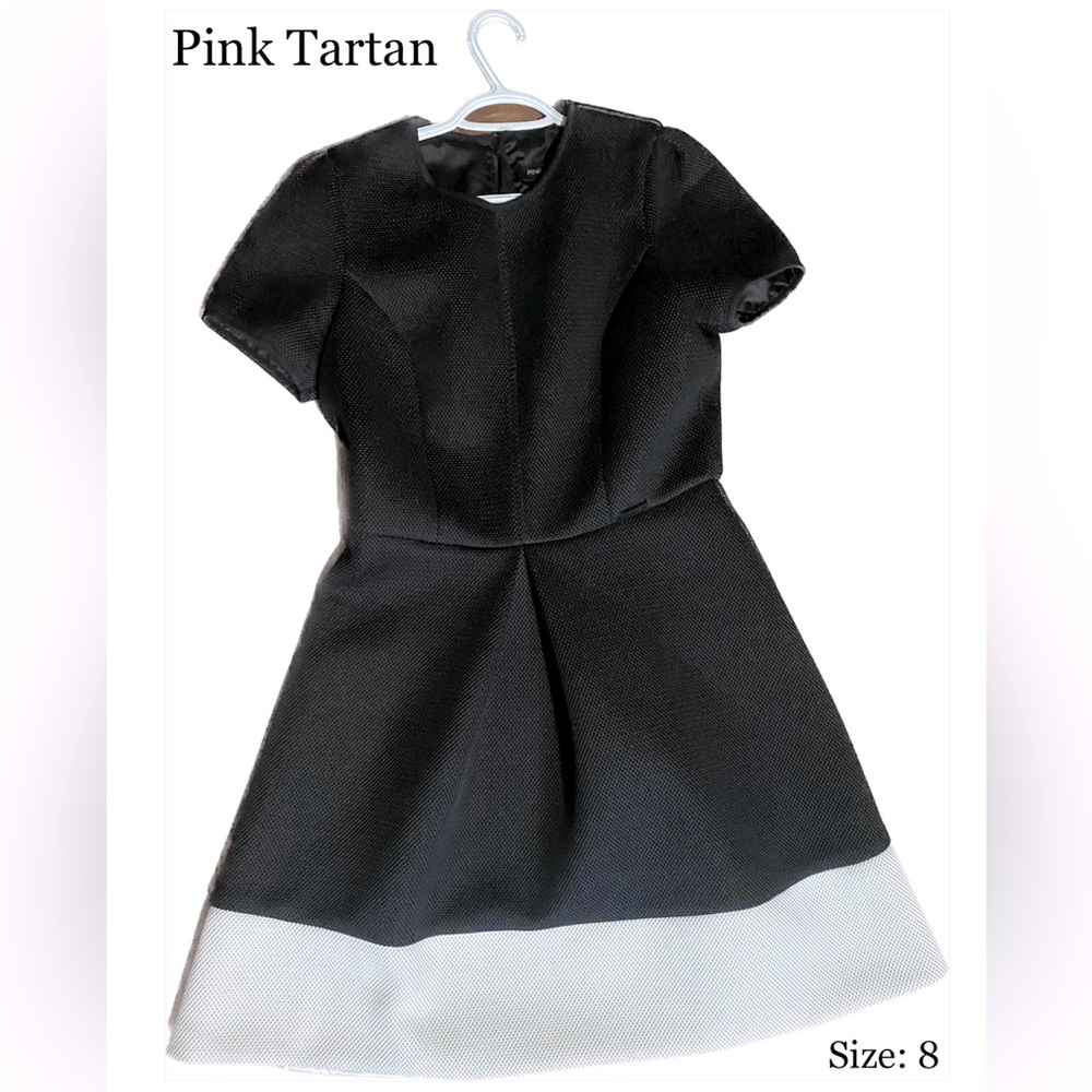 ($135) Pink Tartan Short Sleeve Above Knee Length Dress, Sz.8